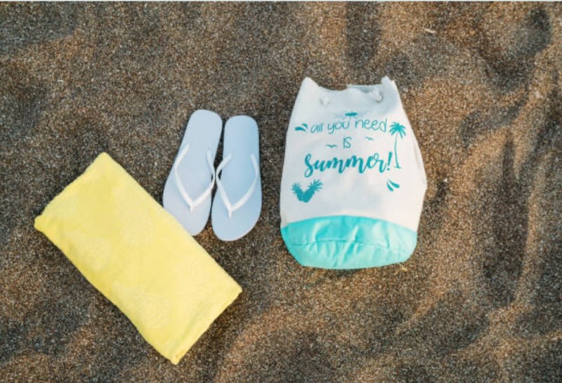 Packing necessary items before outdoor fun.





