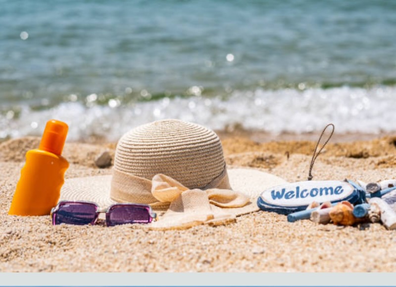 A hat and sunglasses add extra sun protection.