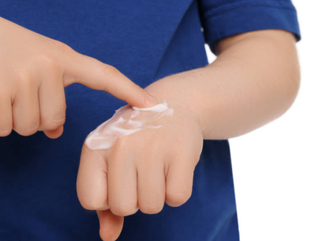 Moisturizing keeps kids’ skin soft and healthy.