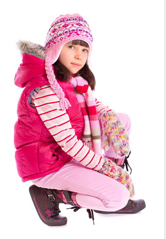 Dressing in comfortable clothing during the winter season. 