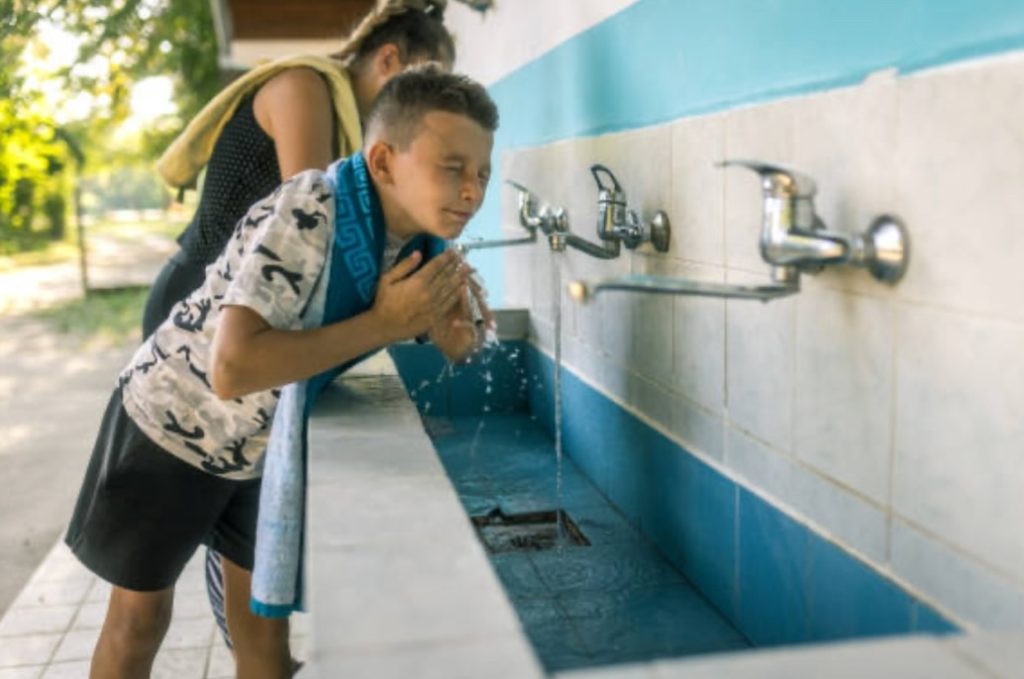 Cleaning face to remove sweat and dirt